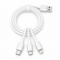 Câble chargeur 3-en-1 USB-C Lightning Micro USB charge rapide Smartflexo